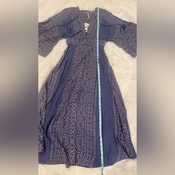 Free People NWT Modern Kimono Maxi Dress Size 0 XS Blue - Picture 16 of 16